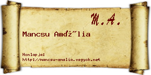 Mancsu Amália névjegykártya